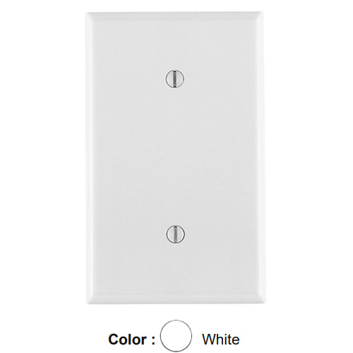 Leviton 88019, 1-Gang No Device Blank Wallplate, Standard Size, Thermoset, Strap Mount, White, 2 Packs