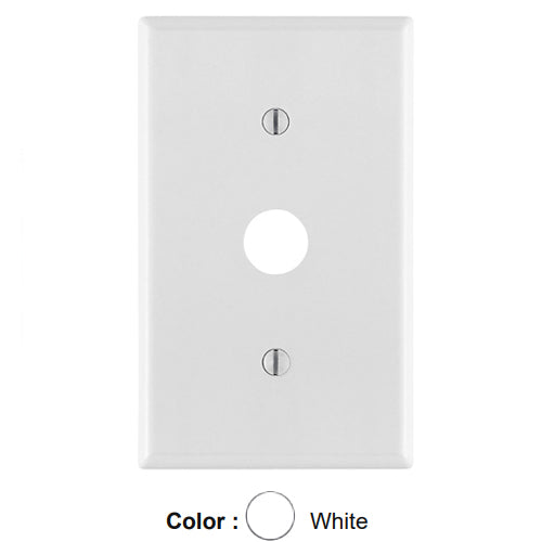 Leviton 88037, 1-Gang 0.625 Inch Hole Device Telephone/Cable Wallplate, Standard Size, Thermoset, Strap Mount, White, 2 Packs