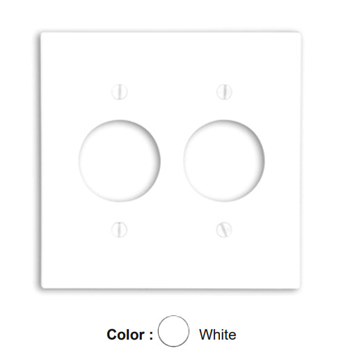 Leviton 88052, 2-Gang Single 1.406 Inch Hole Device Receptacle Wallplate, Standard Size, Thermoset, Device Mount, White