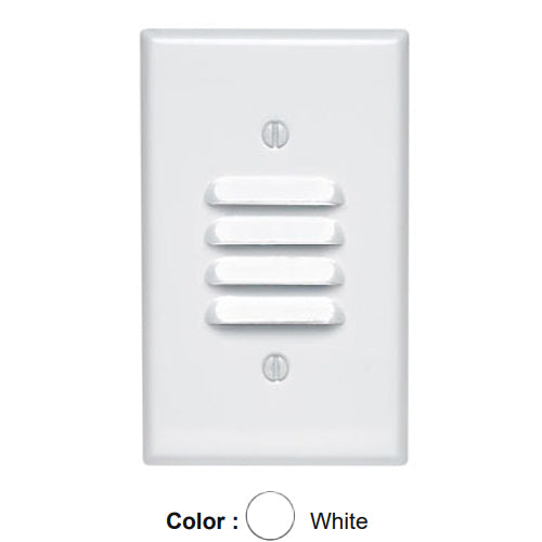 Leviton 88080, 1-Gang Louvre Device Louvre Wallplate, Standard Size, Painted Metal, Strap Mount, White