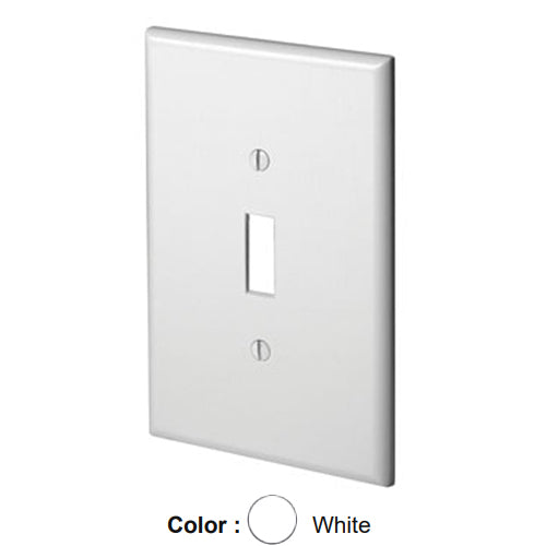Leviton 88101, 1-Gang Toggle Device Switch Wallplate, Oversized, Thermoset, Device Mount, White, 2 Packs