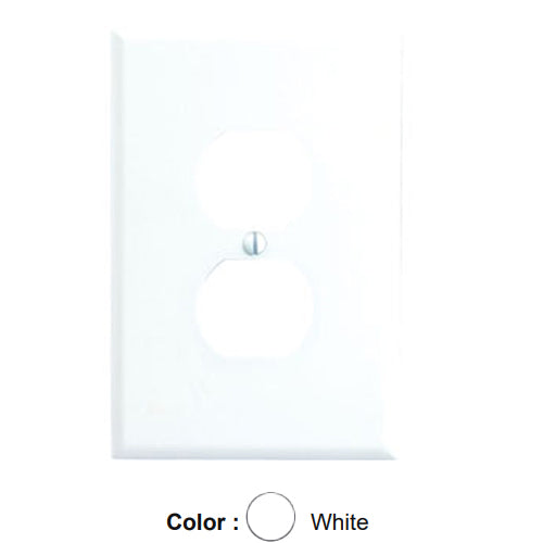 Leviton 88103, 1-Gang Duplex Device Receptacle Wallplate, Oversized, Thermoset, Device Mount, White, 2 Packs
