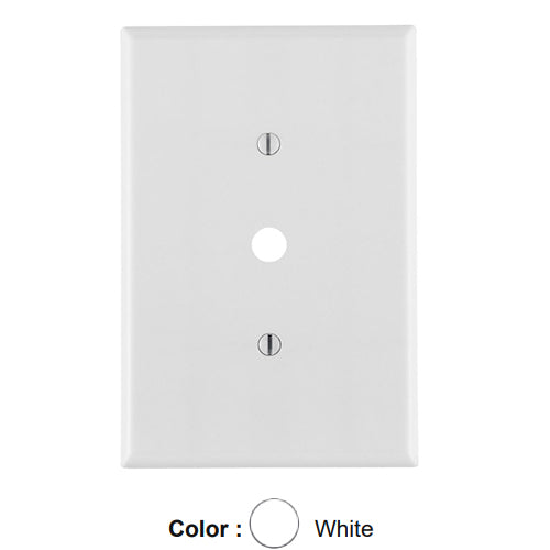 Leviton 88113, 1-Gang 0.406 Inch Hole Device Telephone/Cable Wallplate, Oversized, Thermoset, Strap Mount, White, 2 Packs