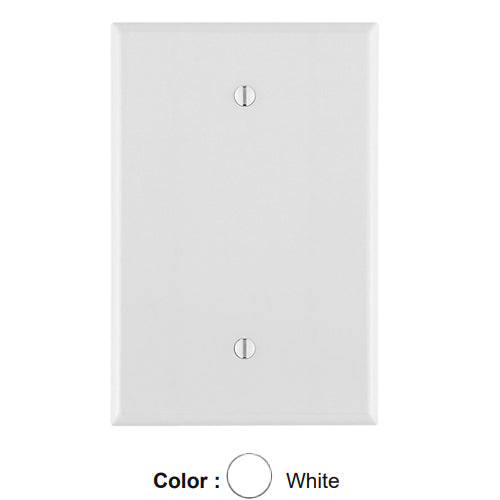 Leviton 88114, 1-Gang No Device Blank Wallplate, Oversized, Thermoset, Box Mount, White, 2 Packs