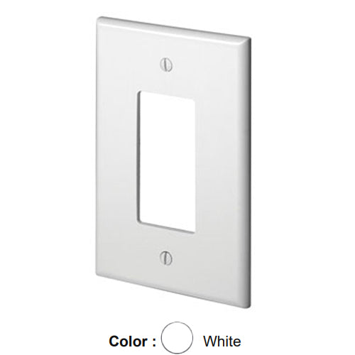 Leviton 88601, 1-Gang Decora/GFCI Device Decora Wallplate, Oversized, Thermoset, Device Mount, White, 2 Packs