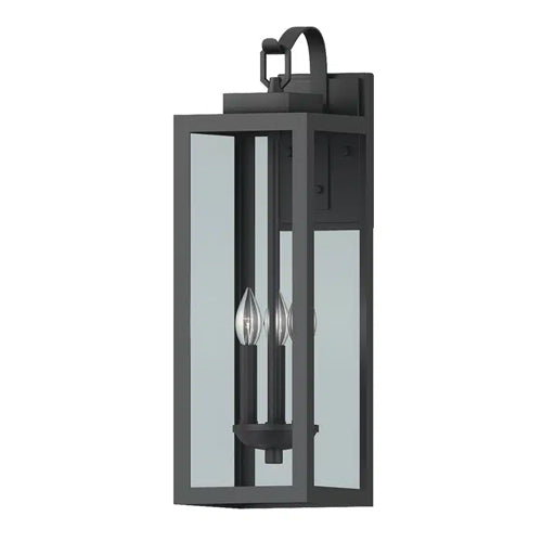 Votatec VO-12151LA-CG, LED Wall Light, Rio Collection, Large, 60W, 3xE12, Black, Clear Glass, Steel, UP Install