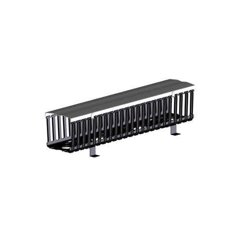 Leviton 8980L-VFO, Vertical Front Only Cable Management, 8'' Channel x 80'' Long, Black Hinge Cover