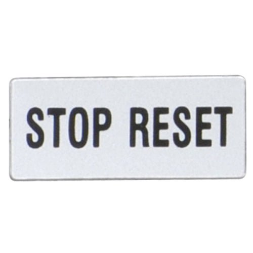 Lovato 8LM2TAGB214, Label with Text for LPXAU100 Legend Holder, STOP RESET, 2 Packs