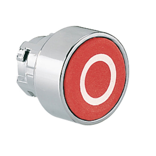 Lovato 8LM2TB1104, Pushbutton Actuator, Spring Return with "O" Symbol, Ø22mm 8LM Series Metal, Flush, Red