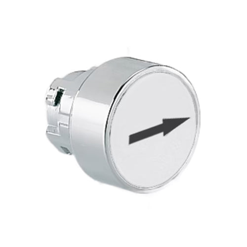 Lovato 8LM2TB1148, Pushbutton Actuator, Spring Return with Arrow (Right/Left) Symbol, Ø22mm 8LM Series Metal, Flush, White