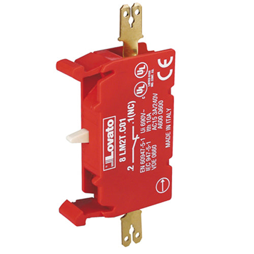 Lovato 8LM2TCF01, Contact Element, Ø22mm 8LM Series Metal, Normally Closed, Faston Termination