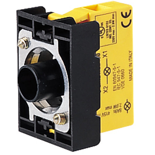 Lovato 8LM2TDL400, Lamp-Holder with Mounting Adapter, Ø22mm 8LM Series Metal, Direct Supply, ≤415VAC/DC