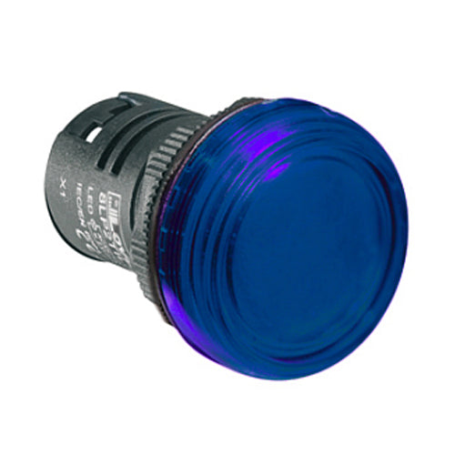 Lovato 8LP2TILM6P, LED Integrated Monoblock Pilot Light, Steady Light, Ø22mm Platinum Series, 230VAC, Blue, 2 Packs