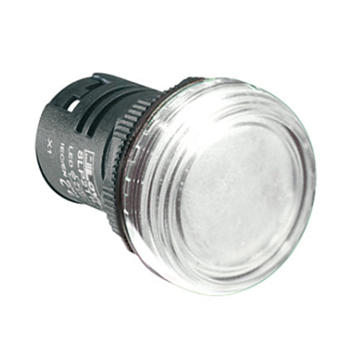 Lovato 8LP2TILE8P, LED Integrated Monoblock Pilot Light, Steady Light, Ø22mm Platinum Series, 110VAC, White, 2 Packs