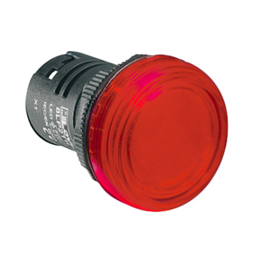 Lovato 8LP2TILB4P, LED Integrated Monoblock Pilot Light, Steady Light, Ø22mm Platinum Series, 24VAC/DC, Red, 2 Packs