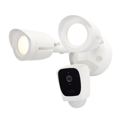 Satco 65-900, Bullet Outdoor SMART Security Camera, 120-277V, 20W, 3000K Warm White, 1900 Lumens, White Finish