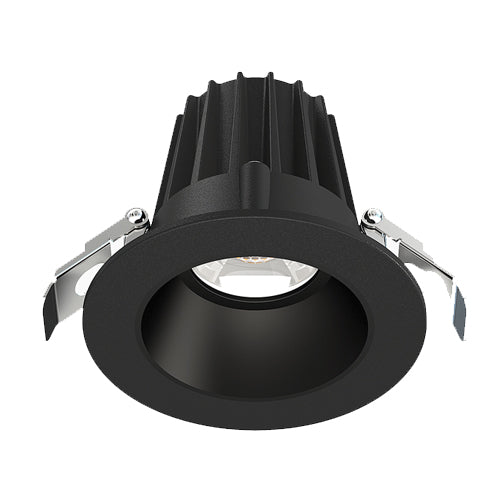 Lotus JXL-COB02-R08W-CCT-BK-2RR-SM-BK, 2" Round Black Recessed Economy LED, 120VAC, 8W, 3CCT, 520/570/550 Lumens, Smooth Black Reflector, 36° Beam Angle