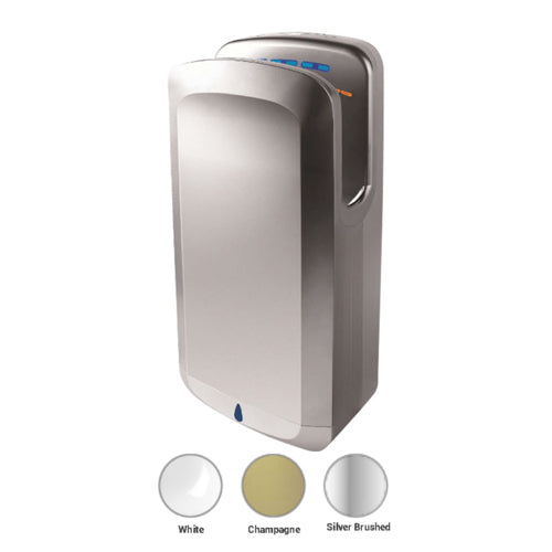 Comac C-500220000, Dualflow Hand Dryer, 110-120 V, 1450- 1650 Watt, Silver Brushed
