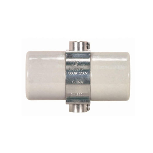 Satco 90-1708, Twin Porcelain Socket With Double Bushing Strap, Glazed, 660 Watt, 250 Volt, 100/10 Master
