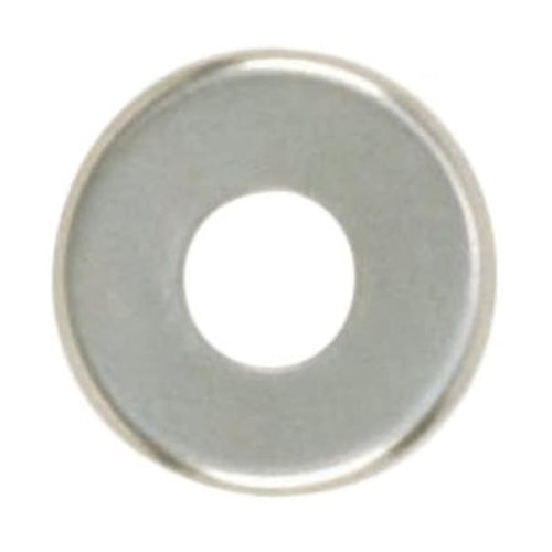Satco 90-1710, Steel Check Ring Curled Edge, 1/8 IP Slip, 1-1/8" Diameter, Nickel Plated Finish, 100 Packs