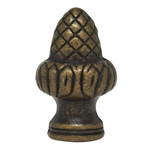 Satco 90-1712, Acorn Finial, 1-1/2" Height, 1/8 IP,  Antique Brass Finish, 2 Packs