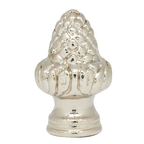 Satco 90-1713, Acorn Finial, 1-1/2" Height, 1/8 IP, Polished Chrome Finish, 2 Packs