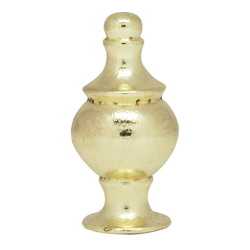Satco 90-1714, Modern Finial, 1-1/2" Height, 1/4-27 Thread, Polished Brass Finish