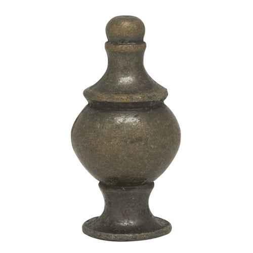 Satco 90-1715, Modern Finial, 1-1/2" Height, 1/4-27 Thread, Antique Brass Finish