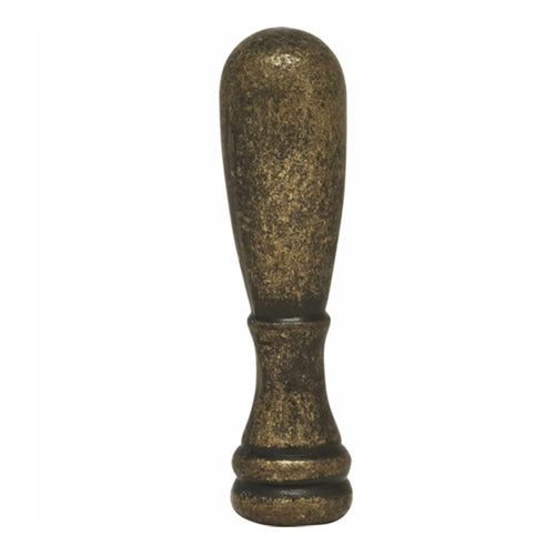 Satco 90-1718, Bullet Finial, 2" Height, 1/4-27 Thread, Antique Brass Finish