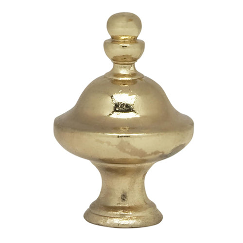 Satco 90-1720, Pyramid Finial, 1-1/2" Height, 1/4-27 Thread, Polished Brass Finish