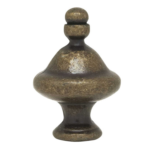 Satco 90-1721, Pyramid Finial, 1-1/2" Height, 1/4-27 Thread, Antique Brass Finish