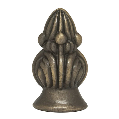 Satco 90-1724, Bud Finial, 1-3/8" Height, 1/8 IP, Antique Brass Finish, 2 Packs