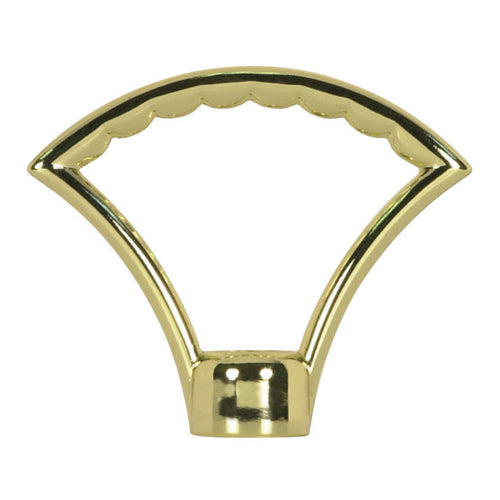 Satco 90-1728, 2" Die Cast Fixture Loops, 1/8 IP With Wireway, Hang Straight Loop, 20lbs Max, Polished Brass Plated Finish
