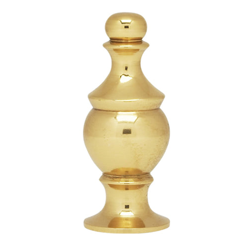 Satco 90-1732, Finial, 1-1/2" Height, 1/4-27 Thread, Polished Brass Finish