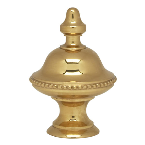 Satco 90-1735, Urn Finial, 1-7/16" Height, 1/4-27 Thread, Polished Brass Finish