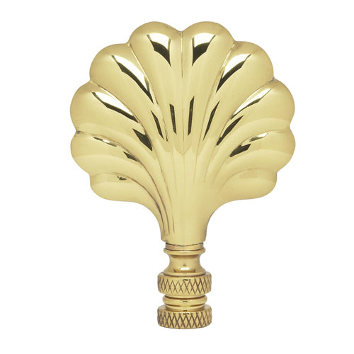 Satco 90-1746, Fan Brass Finial, 3" Height, 1/4-27 Thread, Polished Brass Finish