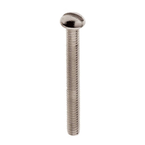 Satco 90-1774, Steel Round Head Slotted Machine Screws, 8/32 Thread, 1-1/2" Length, Nickel Plated Finish, 500 Packs