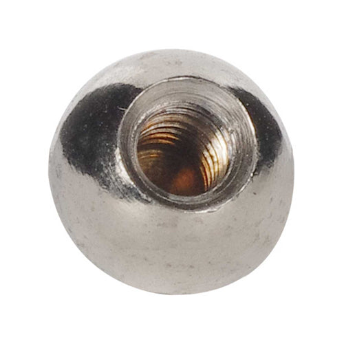 Satco 90-1810, Brass Ball, 3/8" Diameter, 8/32 Tap, Nickel Finish, 100 Packs