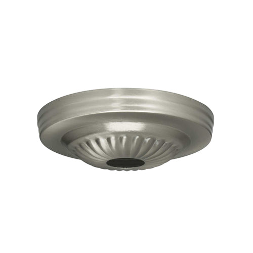 Satco 90-1845, Ribbed Canopy Only, 5" Diameter, 1-1/16" Center Hole, Brushed Pewter Finish