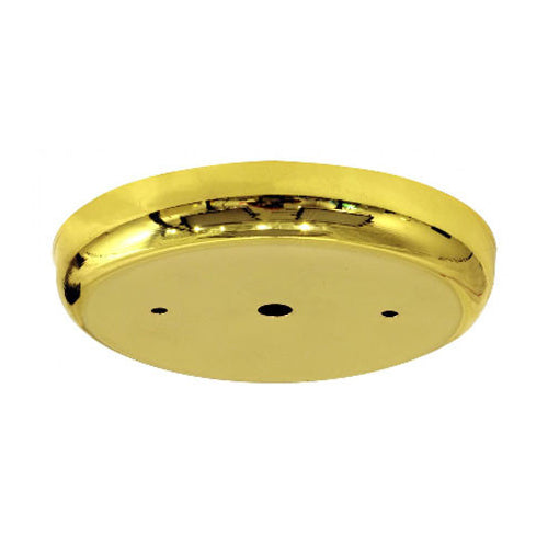 Satco 90-1859, Contemporary Canopy Only, 5-1/4" Diameter, 7/16" Center Hole, 2-8/32 Bar Holes, Brass Finish