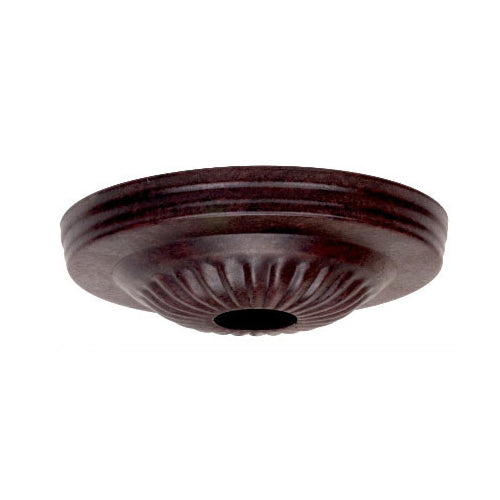 Satco 90-1881, Ribbed Canopy Only, 5" Diameter, 1-1/16" Center Hole, Old Bronze Finish