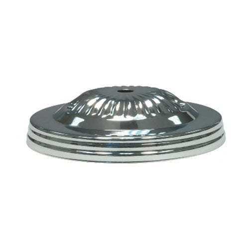 Satco 90-1889, Ribbed Canopy Kit And Matching Hardware, 5" Diameter, 7/16" Center Hole, 2-8/32 Bar Holes, Polished Nickel Finish