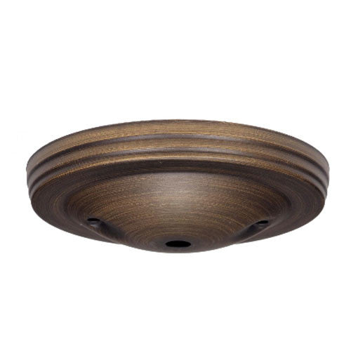 Satco 90-1891, Smooth Canopy Kit And Matching Hardware, 5" Diameter, 7/16" Center Hole, 2-8/32 Bar Holes, Dark Antique Brass Finish