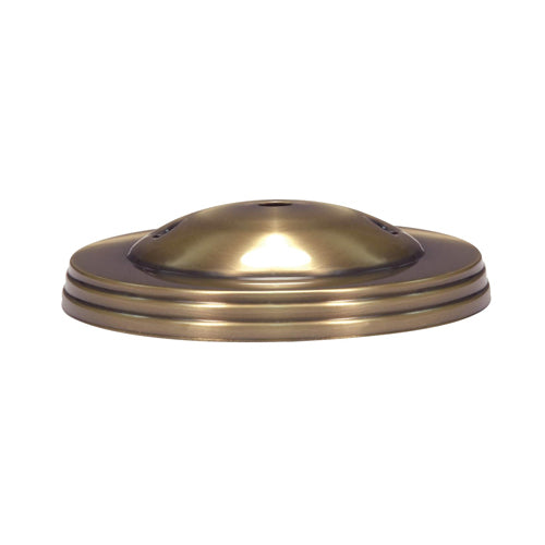 Satco 90-1892, Smooth Canopy Kit And Matching Hardware, 5" Diameter, 7/16" Center Hole, 2-8/32 Bar Holes, Antique Brass Finish