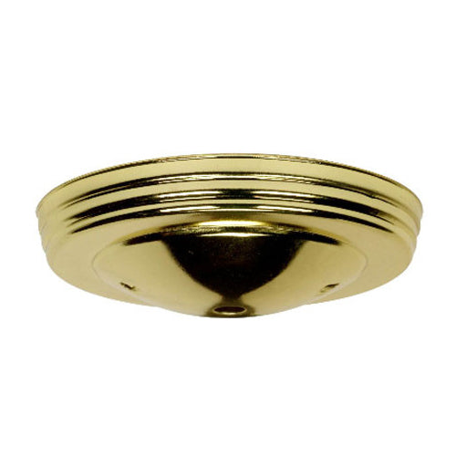 Satco 90-1897, Smooth Canopy Only, 5" Diameter, 7/16" Center Hole, 2 -8/32 Bar Holes, Brass Finish, 10 Packs