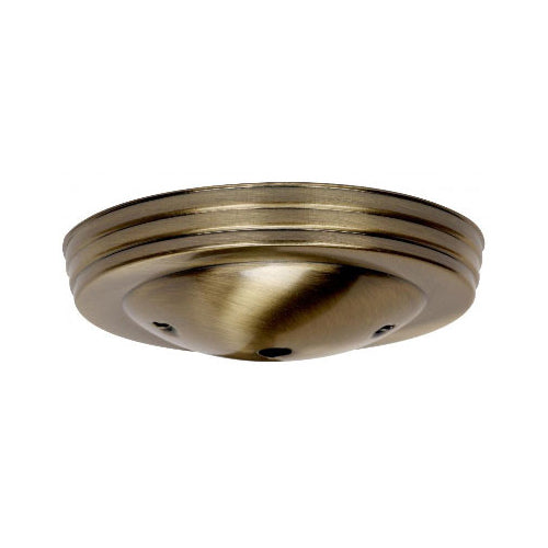 Satco 90-1898, Smooth Canopy Only, 5" Diameter, 7/16" Center Hole, 2 -8/32 Bar Holes, Antique Brass Finish, 10 Packs ﻿