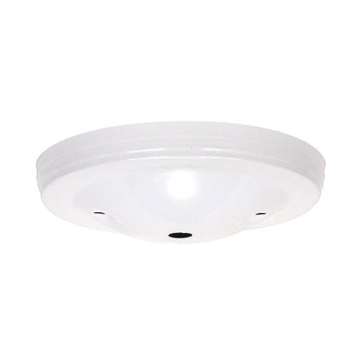 Satco 90-1900, Smooth Canopy Only, 5" Diameter, 7/16" Center Hole, 2 -8/32 Bar Holes, White Finish, 10 Packs