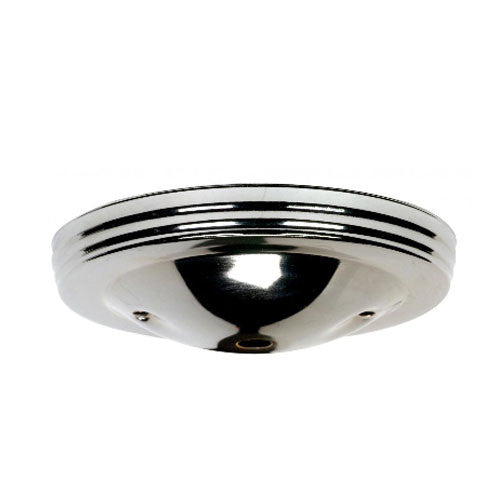 Satco 90-1901, Smooth Canopy Only, 5" Diameter, 7/16" Center Hole, 2 -8/32 Bar Holes, Chrome Finish, 10 Packs