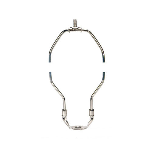Satco 90-2009, Heavy Duty Harp, 9-1/2" Height, 1/8 IP Saddle, 1/4-27 Thread, Polished Nickel Finish, 25 Packs