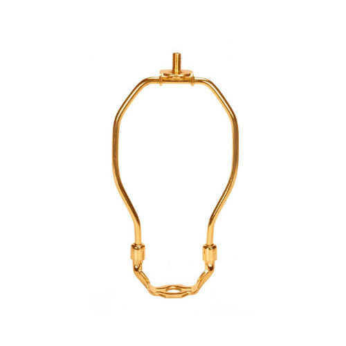 Satco 90-2030, Light Duty Harp, 5" Height, 1/8 IP Saddle, 1/4-27 Thread, Polished Brass Finish, 25 Packs